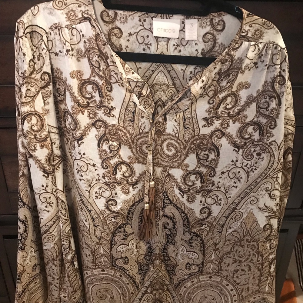 Chico’s Tassel Blouse